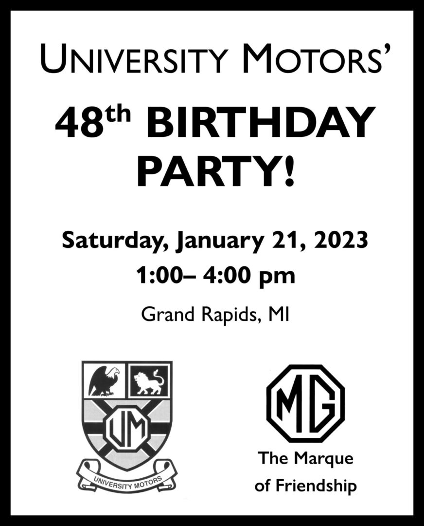 University Motors Birthday Party